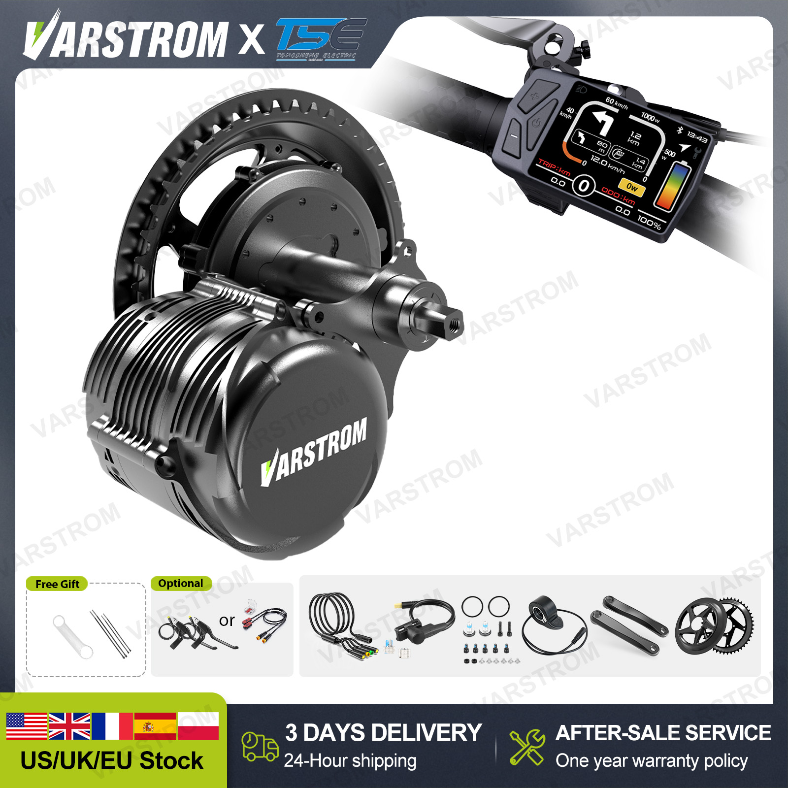 [USA Stock ] Tongsheng 750W TS - Side Hung Mid Drive Motor Kit ulasan dan harga